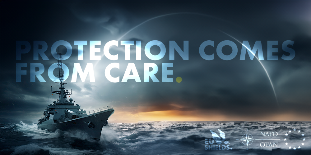 EU Shields banner, protection comes from care