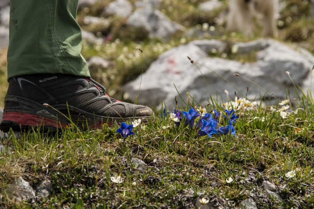 Tactical boots on a mountain trail, part of the EU Shields tactical product catalog.